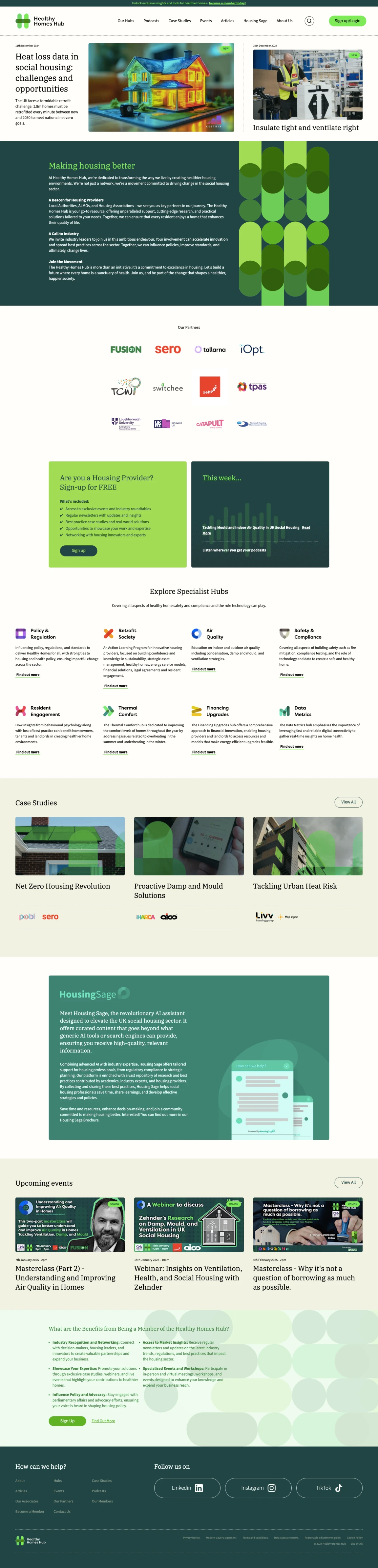 Screenshot of Healthy Homes Hub