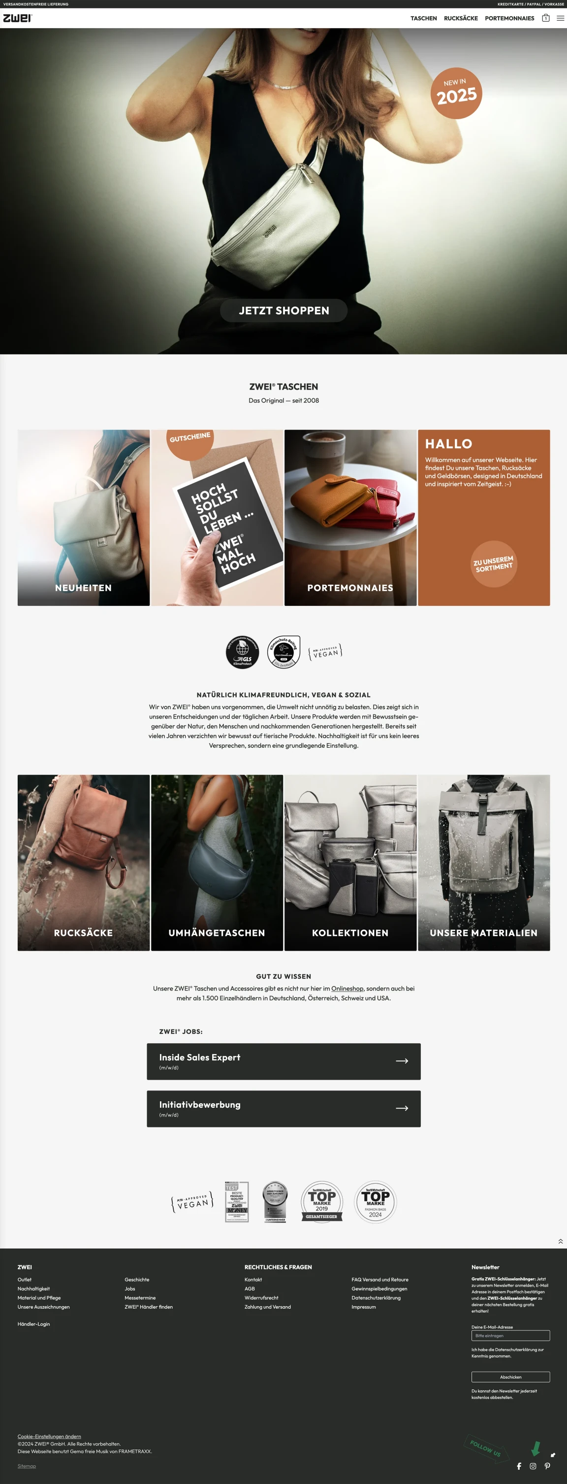 Screenshot of ZWEI® Bags