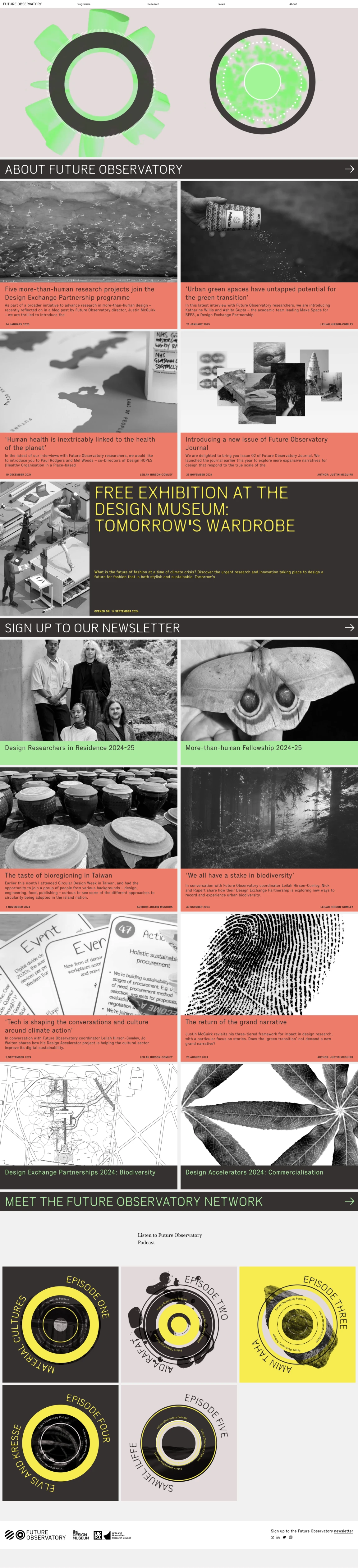 Screenshot of Future Observatory | The Design Museum
