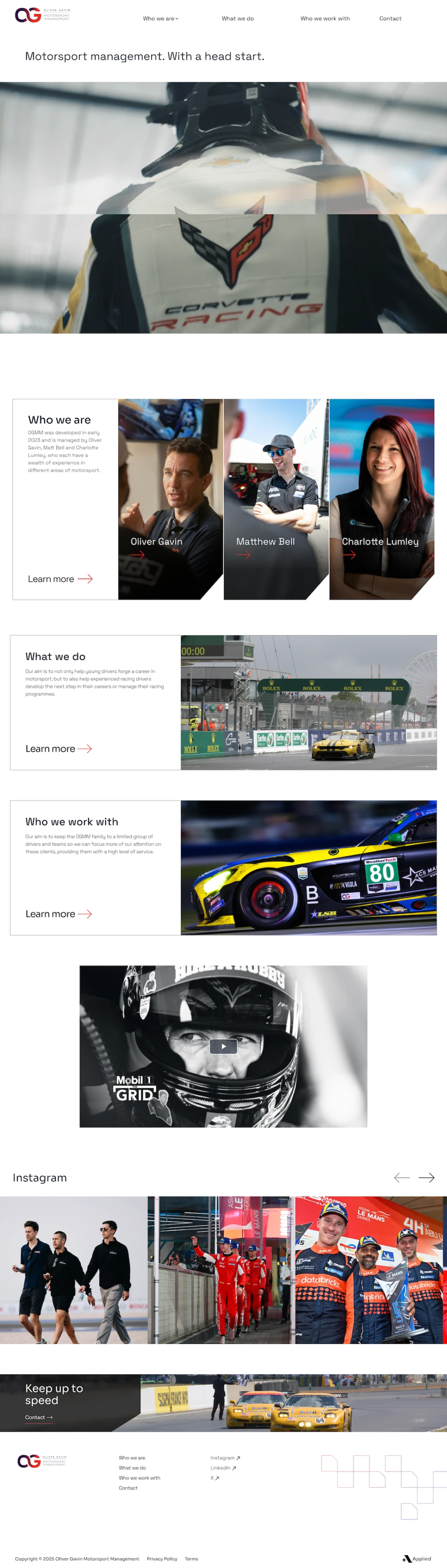 Screenshot of Oliver Gavin Motorsport Management