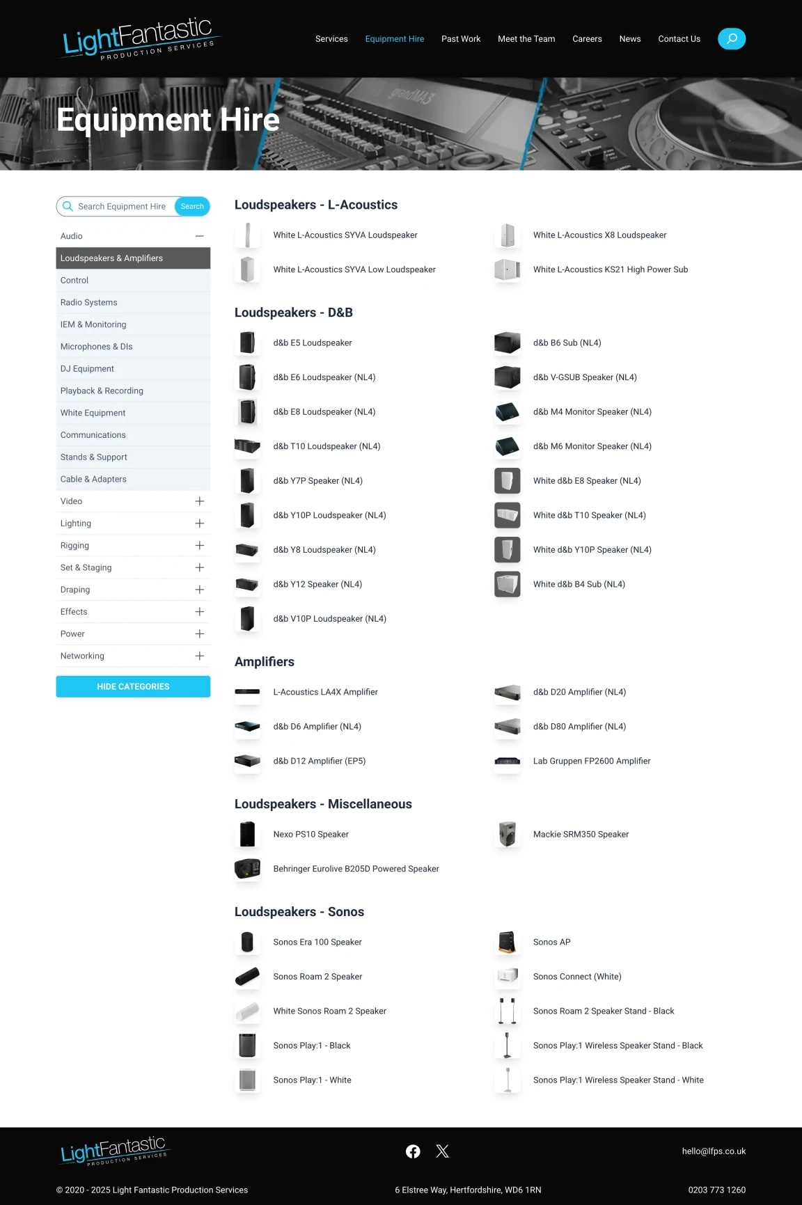 Screenshot of Light Fantastic Production Services