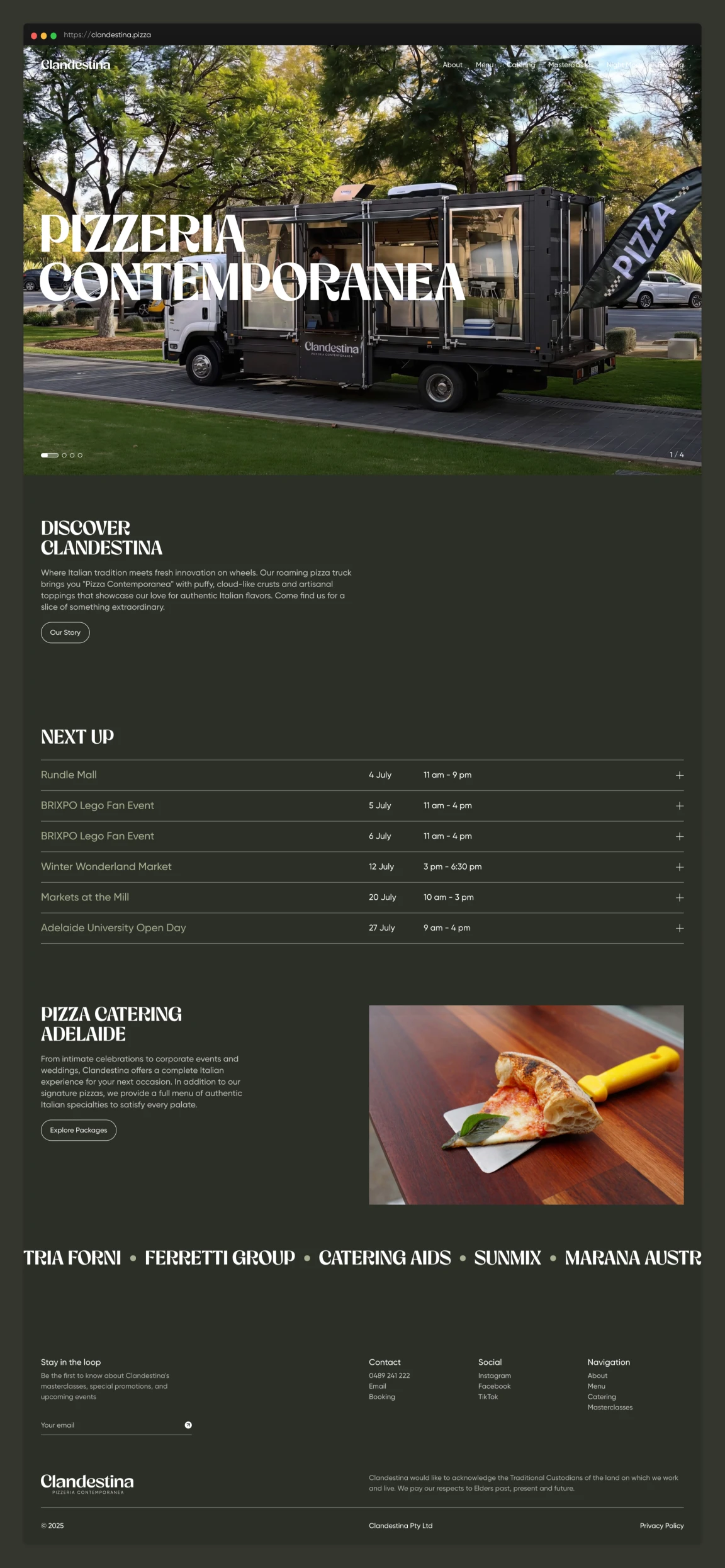 Screenshot of Clandestina — Pizzeria Contemporanea